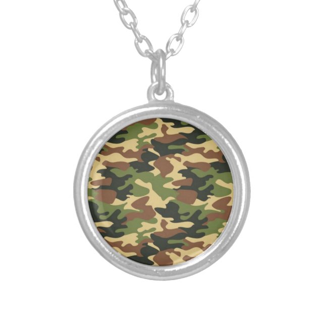 camouflage silver plated necklace (Front)