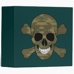 Camouflage Skull And Crossbones Binder
