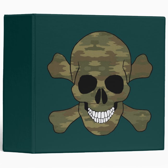 Camouflage Skull And Crossbones Binder (Front/Spine)
