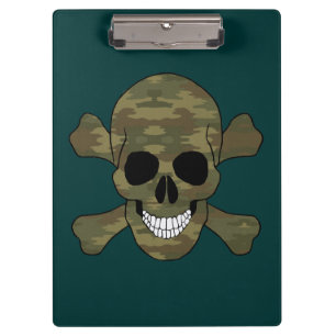 Camouflage Skull And Crossbones Clipboard