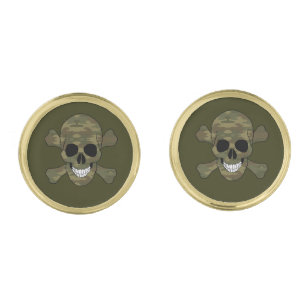 Camouflage Skull And Crossbones Cufflinks