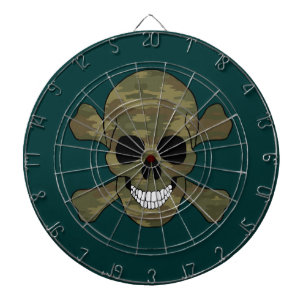 Camouflage Skull And Crossbones Dart Board
