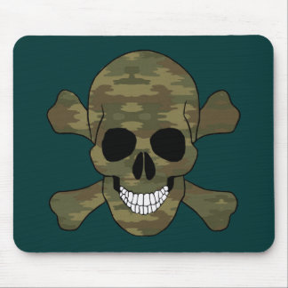 Camouflage Skull And Crossbones Mouse Pad