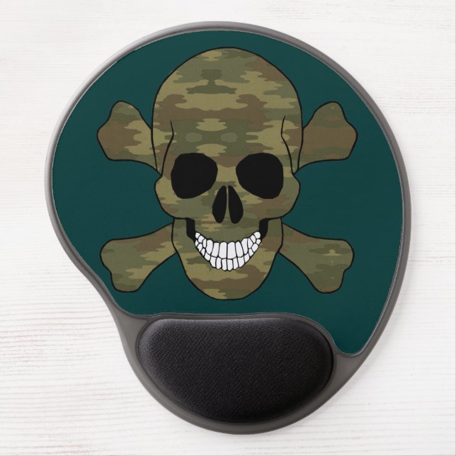 Camouflage Skull And Crossbones Mouse Pad (Front)