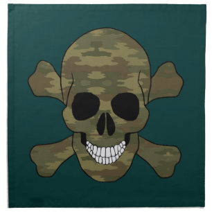Camouflage Skull And Crossbones Napkins