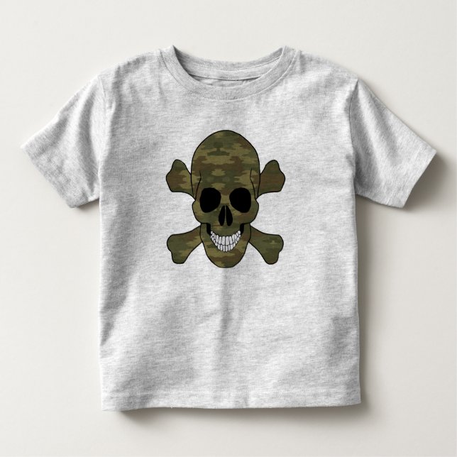 Camouflage Skull And Crossbones Shirt (Front)