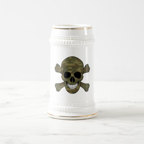 Camouflage Skull And Crossbones Stein