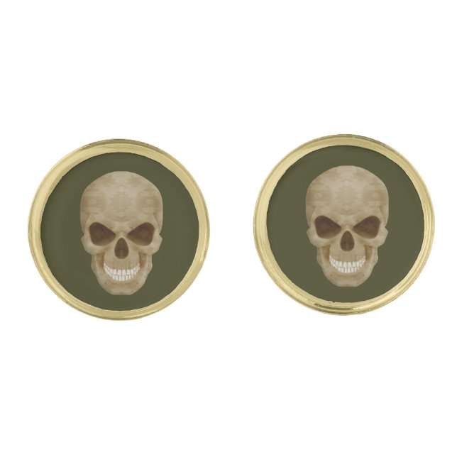 Camouflage Skull Cufflinks (Front)