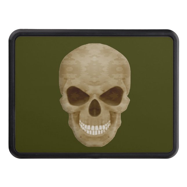 Camouflage Skull Trailer Hitch Cover (Front)