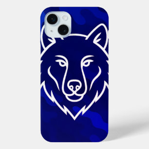 Camouflage Spirit – White Wolf Line Art iPhone 15 Plus Case