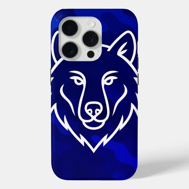 Camouflage Spirit – White Wolf Line Art Case-Mate iPhone Case (Back)