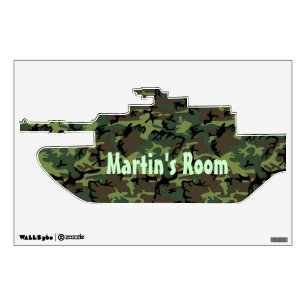 Camouflage Tank Custom Door Sign Wall Decal