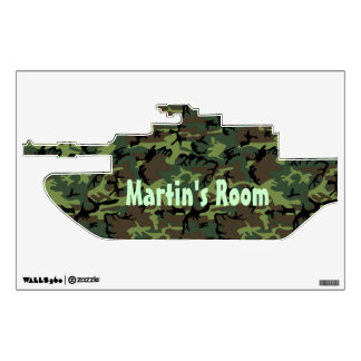 Camouflage  Tank Custom Door Sign Wall Decal