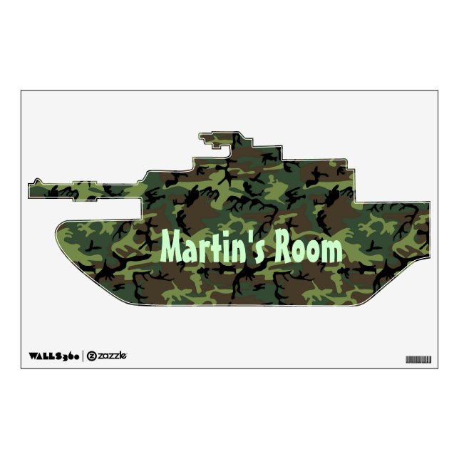 Camouflage  Tank Custom Door Sign Wall Decal (Front)