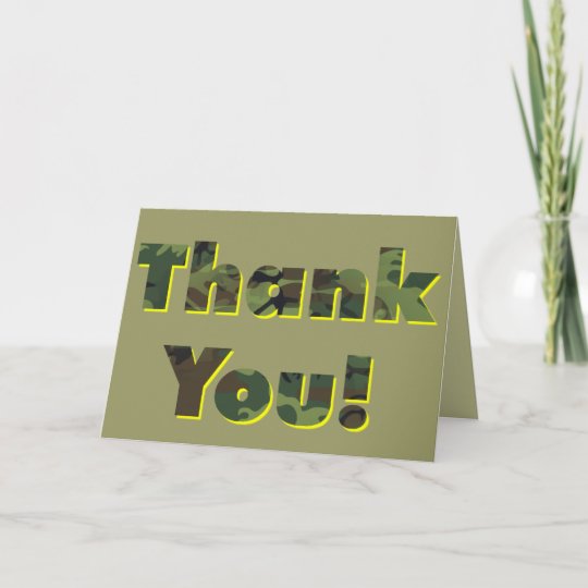 Camouflage Thank You Card | Zazzle.com