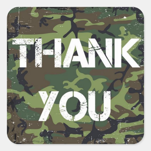 Camouflage Thank You Stickers (Front)