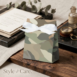 Camouflage Themed Party Tent Favor Boxes