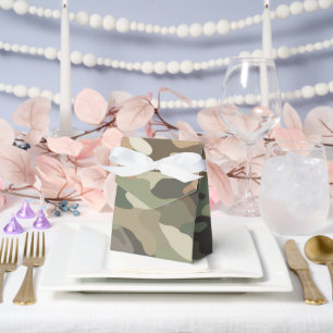Camouflage Themed Party Tent Favor Boxes