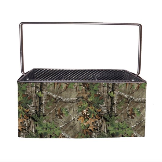 Camouflage Trees Stainless Steel Organization Bin (Front)