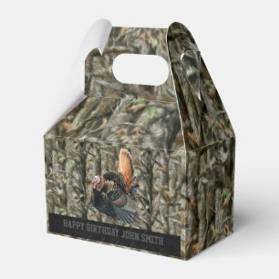 Camouflage Turkey Hunting Men's Birthday Favor Boxes