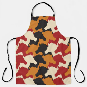 Camouflage unicorn heads, repeating pattern. apron