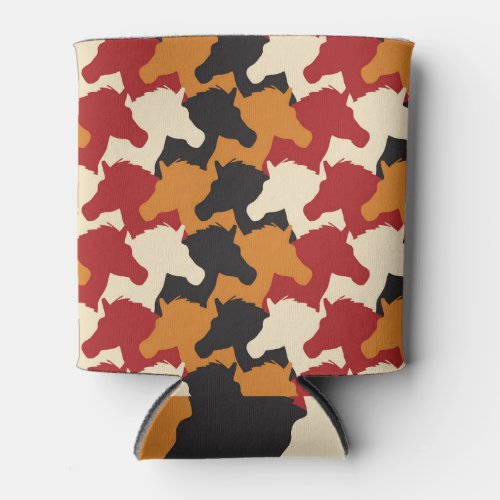 Camouflage unicorn heads repeating pattern can cooler