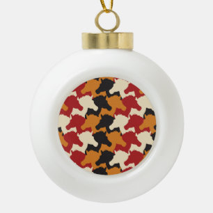 Camouflage unicorn heads, repeating pattern. ceramic ball christmas ornament