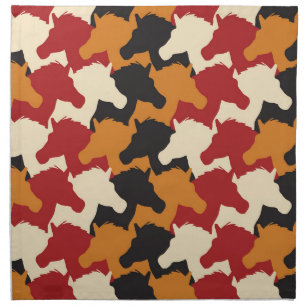 Camouflage unicorn heads, repeating pattern. cloth napkin
