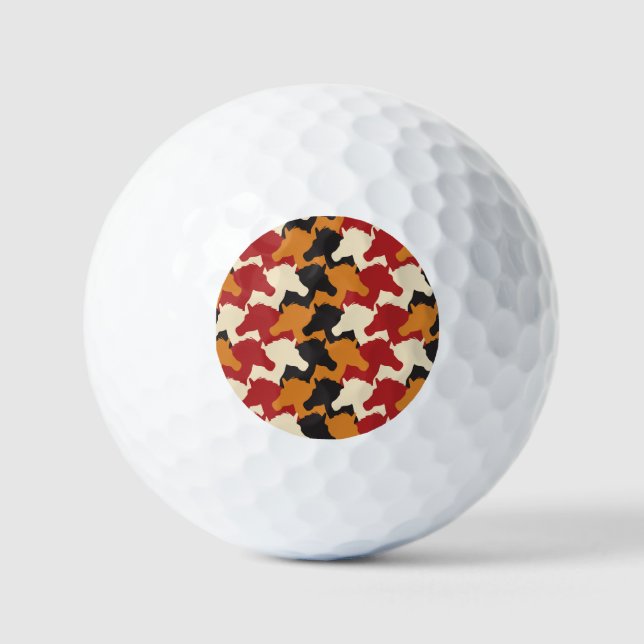 Camouflage unicorn heads, repeating pattern. golf balls (Front)