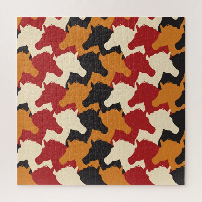 Camouflage unicorn heads, repeating pattern. jigsaw puzzle (Vertical)