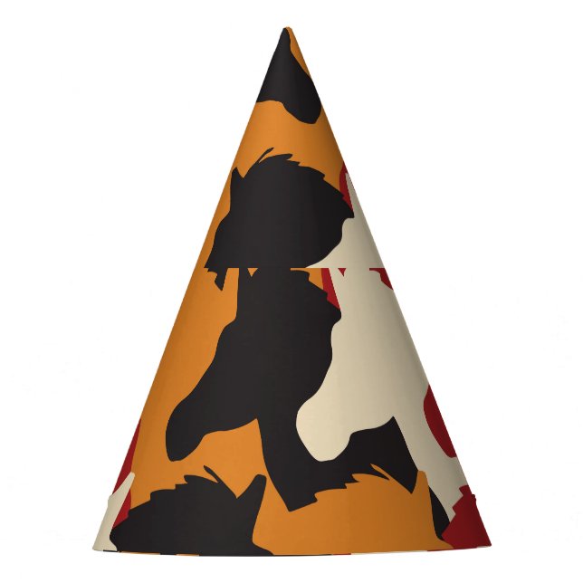 Camouflage unicorn heads, repeating pattern. party hat (Front)