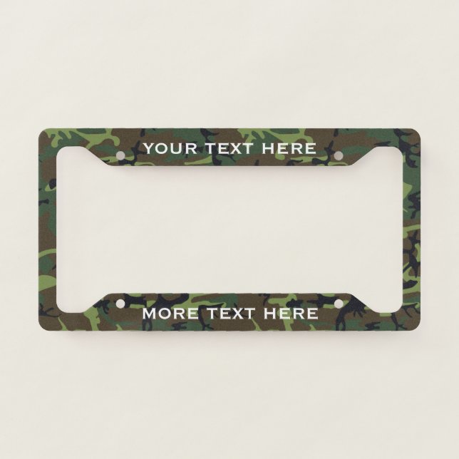 Camouflage Veteran Army License Plate Frame (Front)