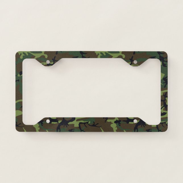 Camouflage Veteran Army License Plate Frame (Front)