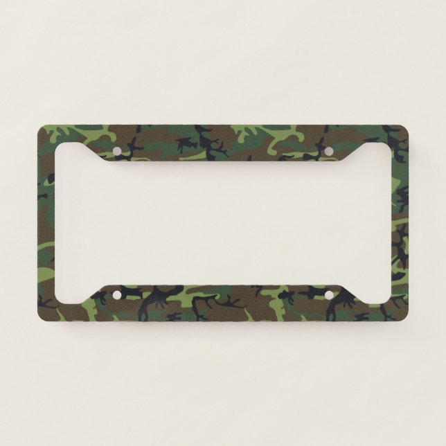 Camouflage Veteran Army License Plate Frame (Front)