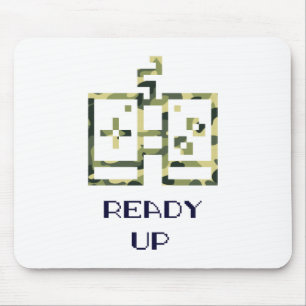 Camouflage Video Game Controller Ready Up Gamer Mouse Pad