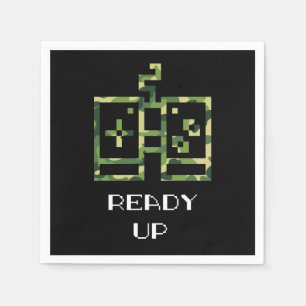 Camouflage Video Game Controller Ready Up Gamer Napkins