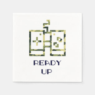 Camouflage Video Game Controller Ready Up Gamer Napkins