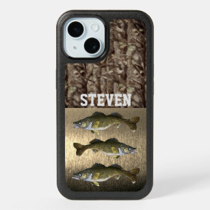 Camouflage Walleye FIshing Name Camo Angler Sports iPhone 15 Case