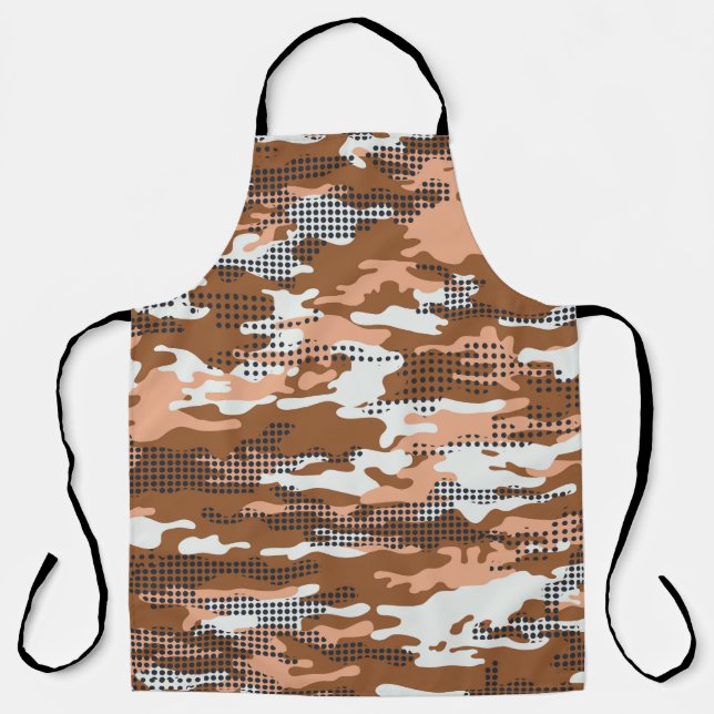 Camouflage wallpaper with polka dots abstract seam apron (Front)