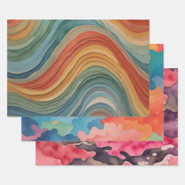 camouflage watercolor wrapping paper sheets (Set)