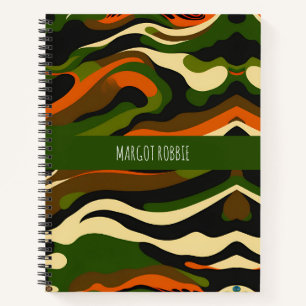 Camouflage Waves Watercolor Pattern Notebook