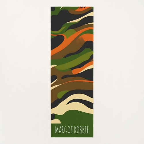 Camouflage Waves Watercolor Pattern Yoga Mat