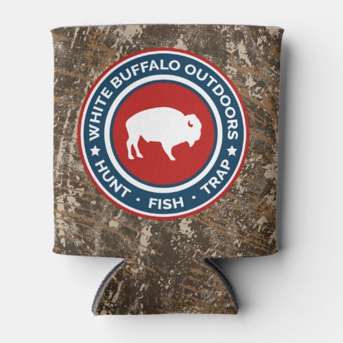 Camouflage White Buffalo Outdoors Can Cooler