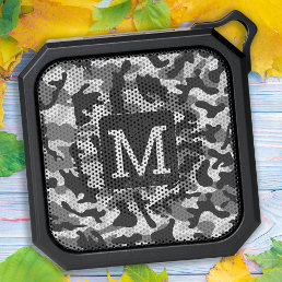 Camouflage White Gray Cool Personalized Snow Camo Bluetooth Speaker