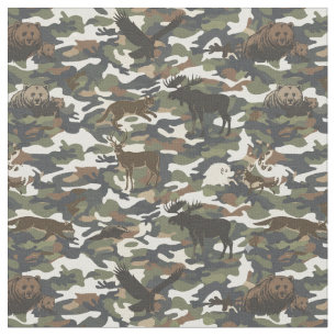 Camouflage with Animals hidden  Fabric