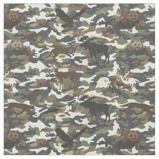 Camouflage with Animals hidden Fabric