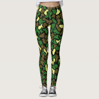 Camouflage Wobble Tile Pattern Leggings