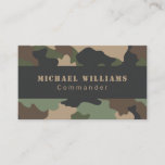 Camouflage Woodland Camo Khaki Tan Black Monogram Business Card