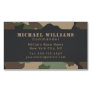Camouflage Woodland Camo Khaki Tan Black Monogram Business Card Magnet