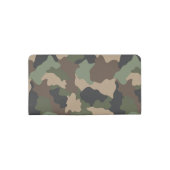 Camouflage Woodland Camo Khaki Tan Black Monogram Checkbook Cover (Back)